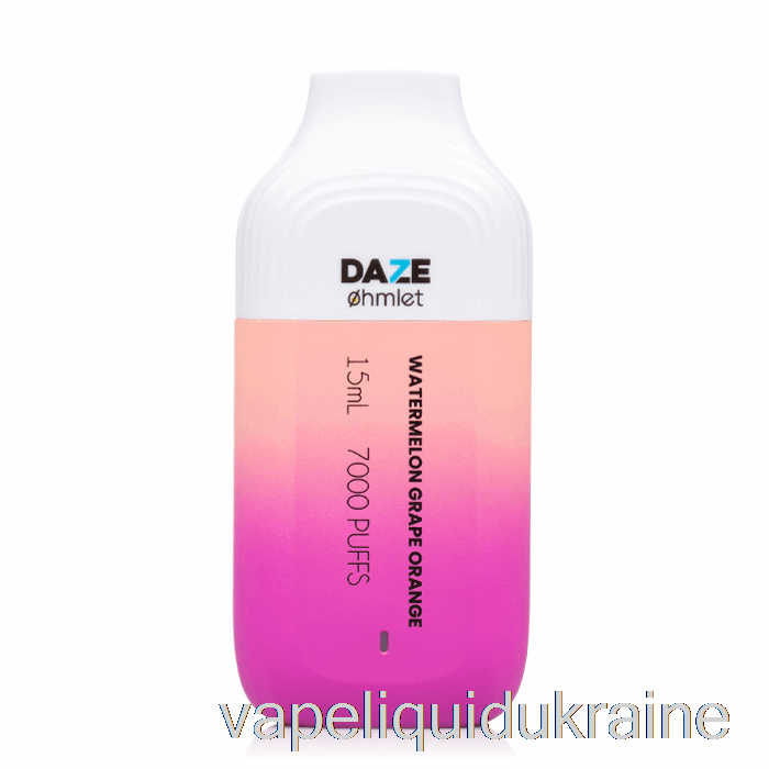 Vape Liquid Ukraine 7 Daze OHMLET 7000 0% Zero Nicotine Disposable Watermelon Grape Orange